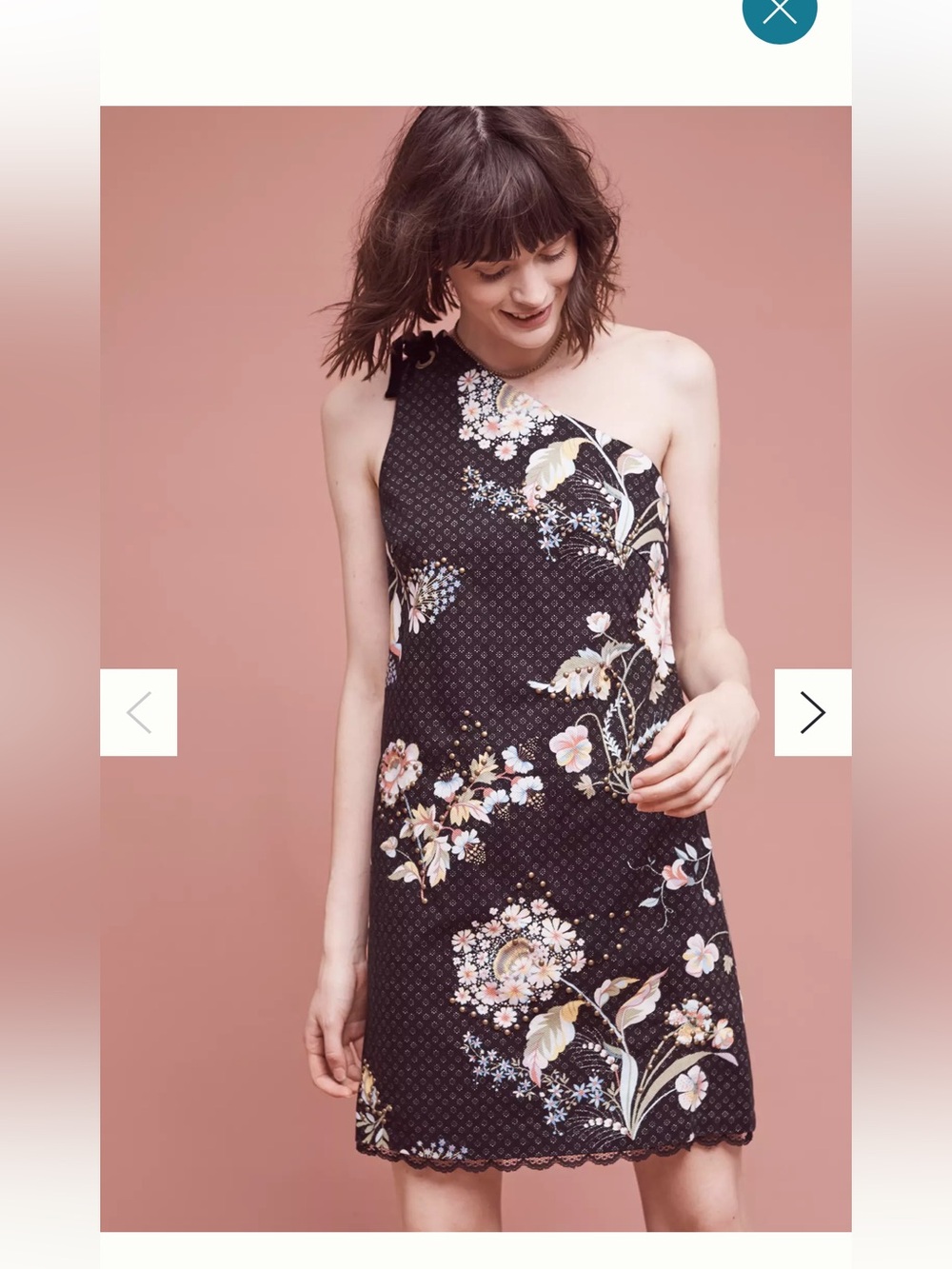 Anthro Maeve Ashbury One Shoulder Dress 4 petite